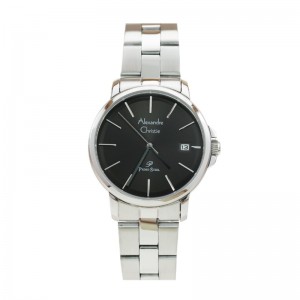 Alexandre Christie AC 1032 Silver Black Steel Lady LDBSSBA